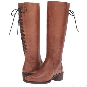 NWOT Cognac Lace-Up Boots
